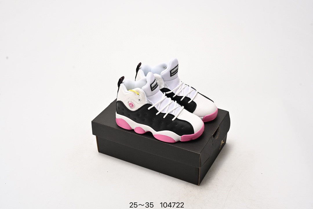 AJ13-1/split leather' white, black, purple"