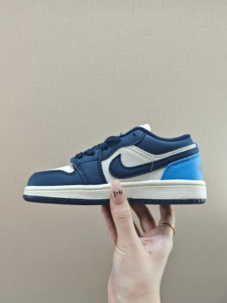 Qiao Yizhuan G version low-top children's lace-up sports shoes" blue, navy"