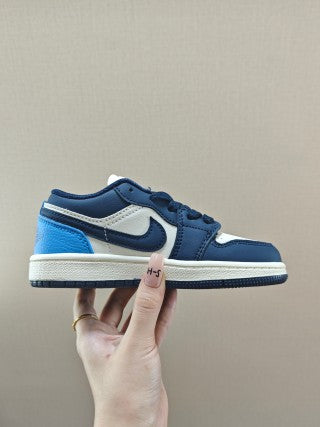 Qiao Yizhuan G version low-top children's lace-up sports shoes" blue, navy"