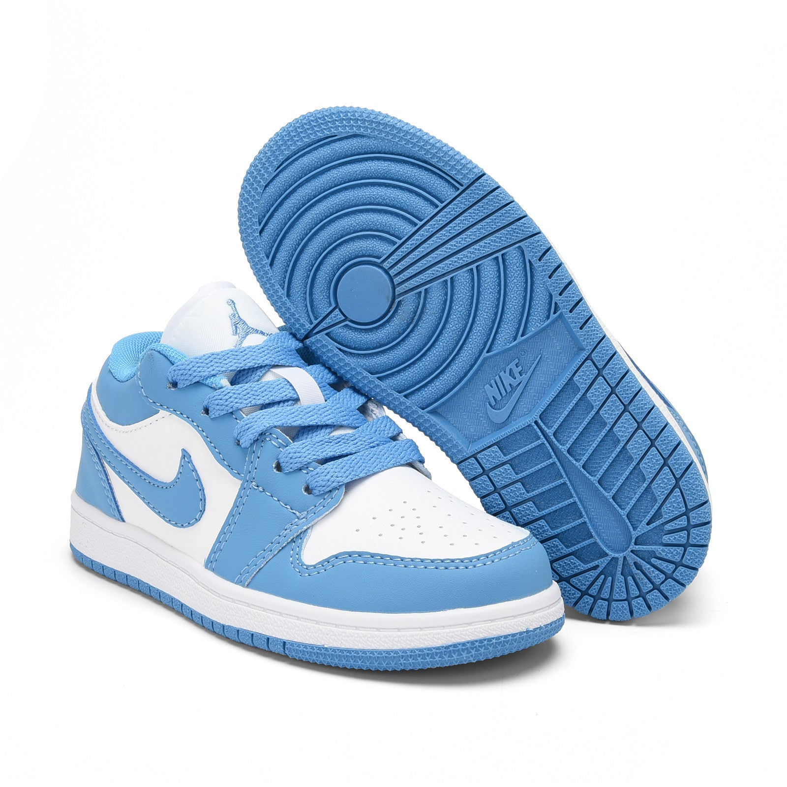 Qiaoyi low-top shoelaces" white, sky blue"