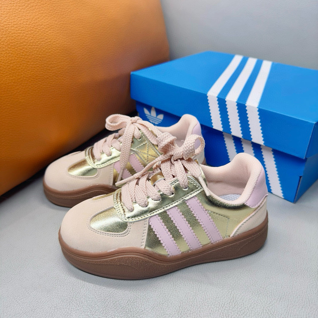 Adidas third generation children's German training shoes" pink, silver"