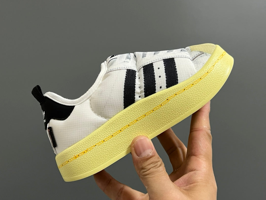 Adidas Bread Children's Slip-On Cotton Shoes" white"