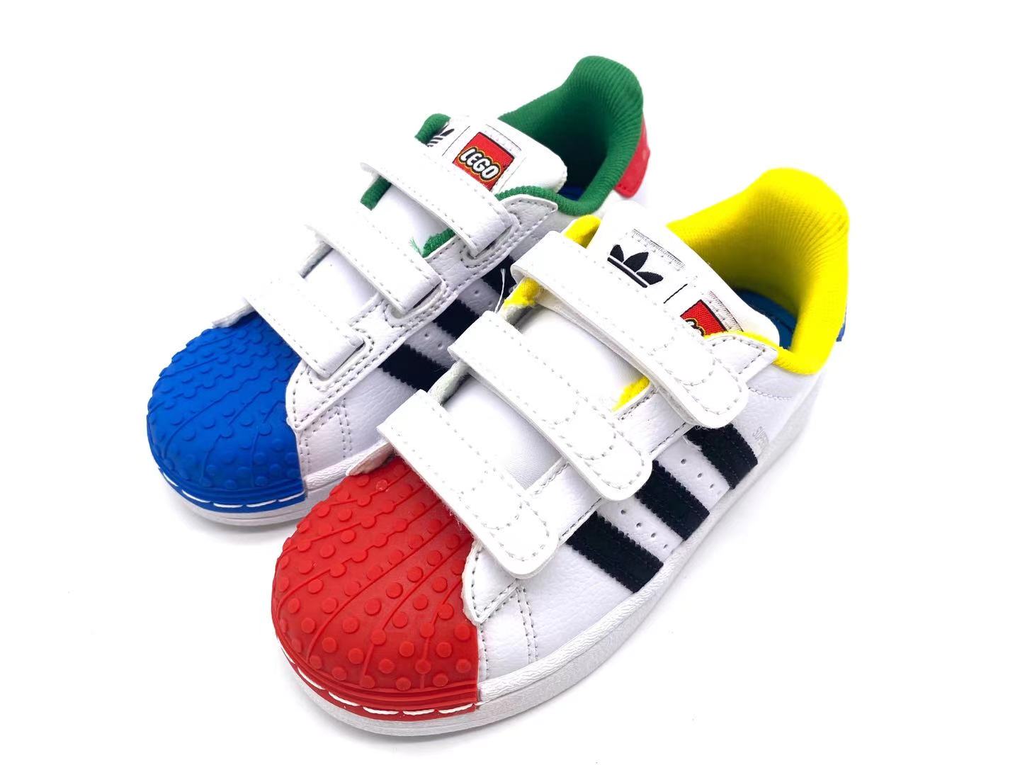 Adidas classic shell toe children's shoes" white, red, blue, green"