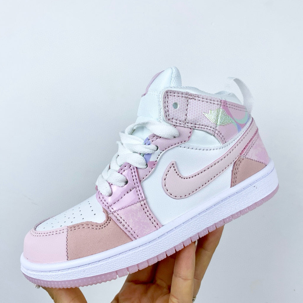 Joe 1 high top stitching" white, Pink, baby pink"