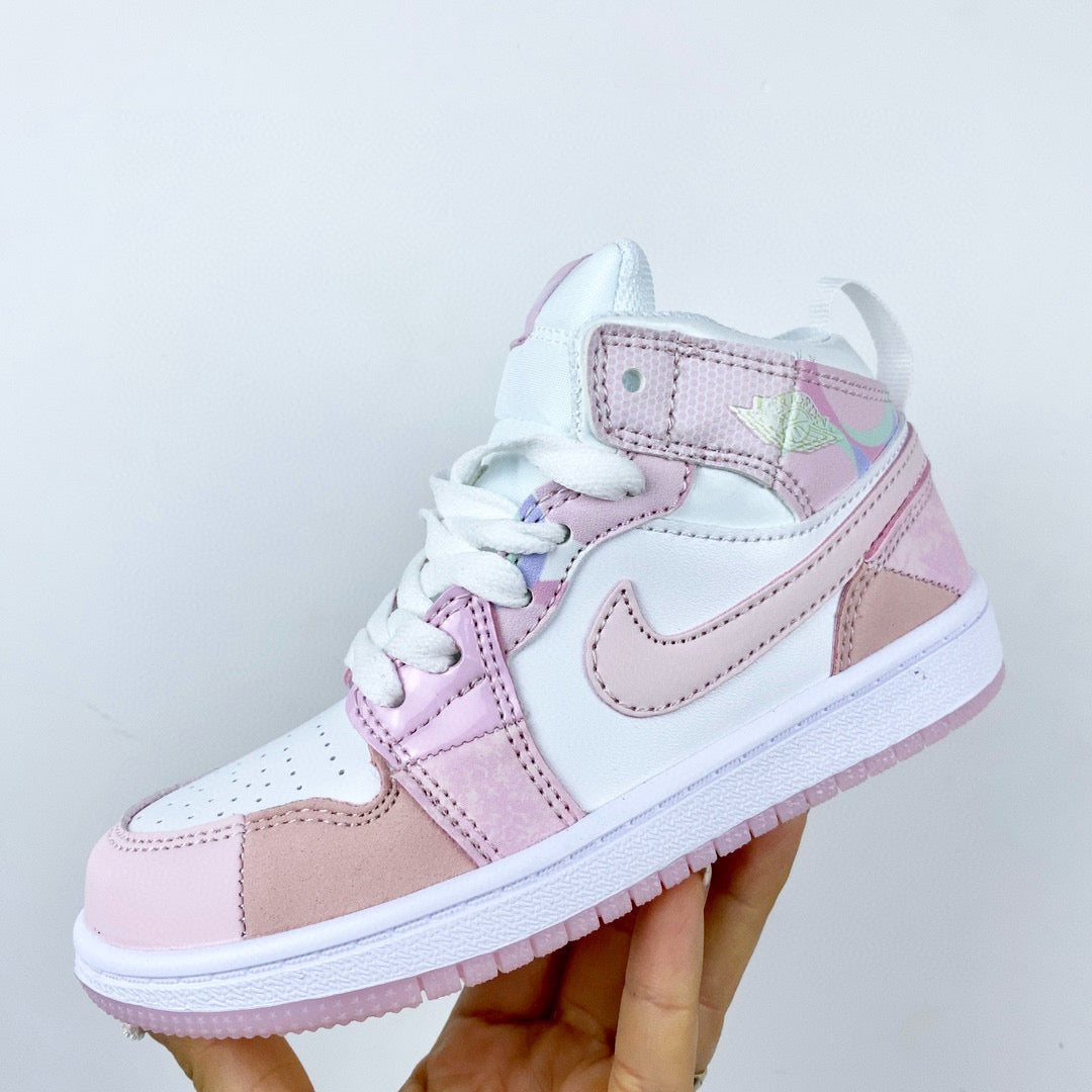 Joe 1 high top stitching" white, Pink, baby pink"