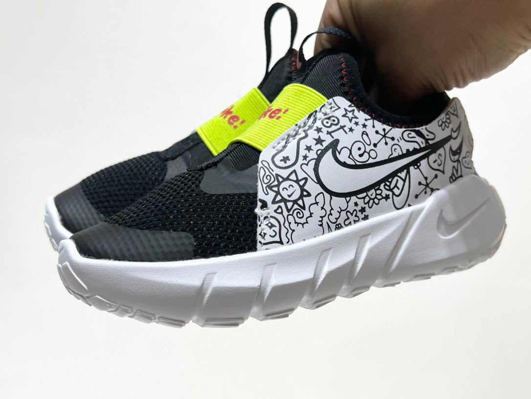 Nike's new barefoot slip" Black, white, green"