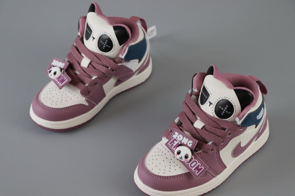 AJ Jordan Panda Light Shoes" cream, dark purple"