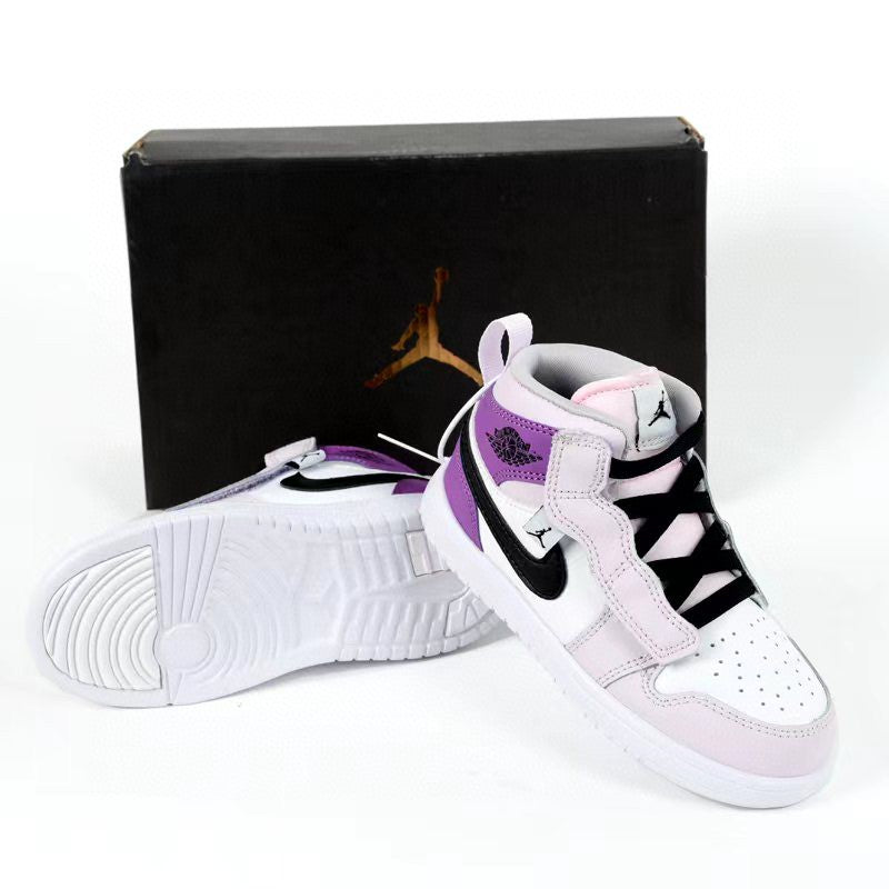 Jordan high top elastic band" white, purple"
