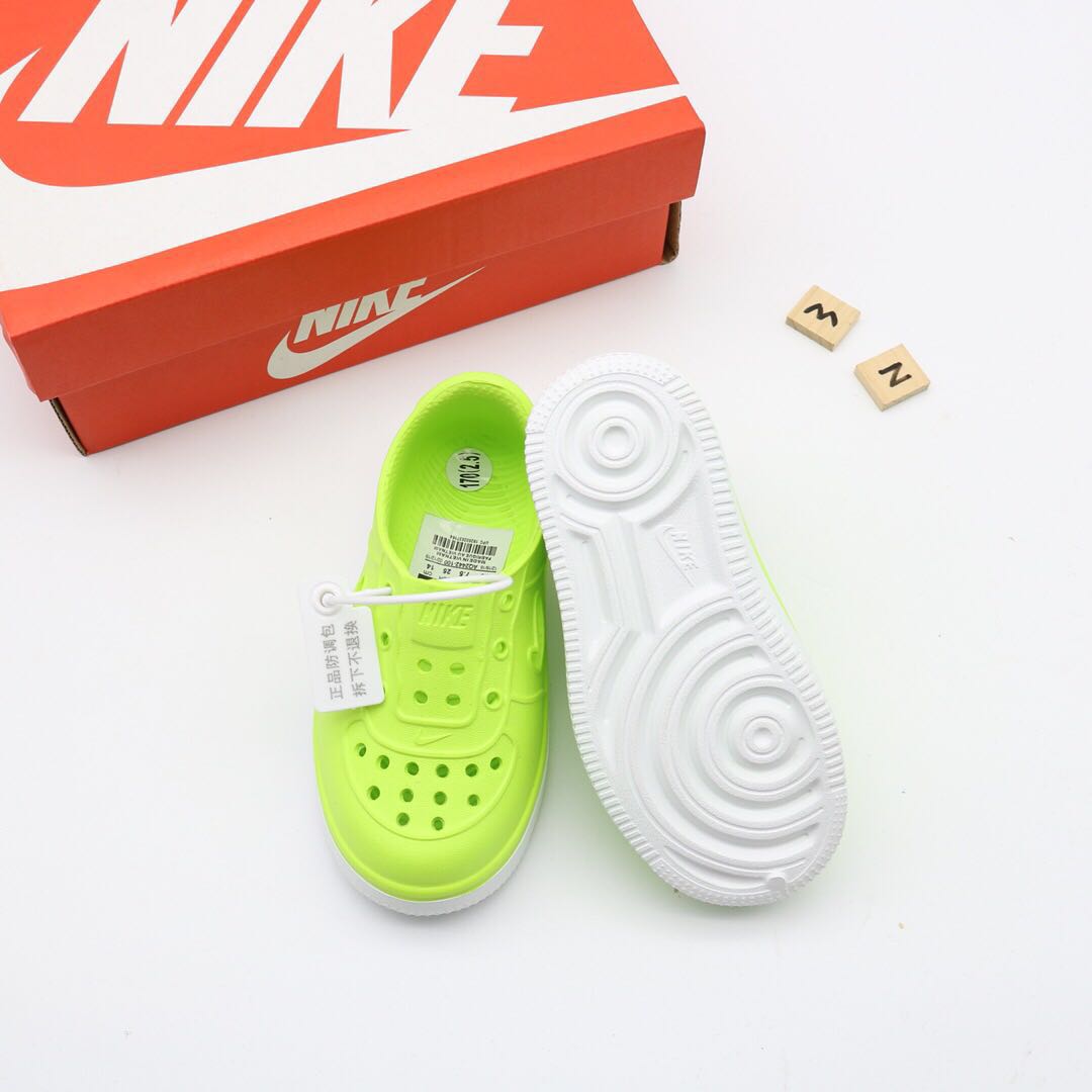 Nike Air Force Hole Shoes Beach Sandals" neon yellow-green"