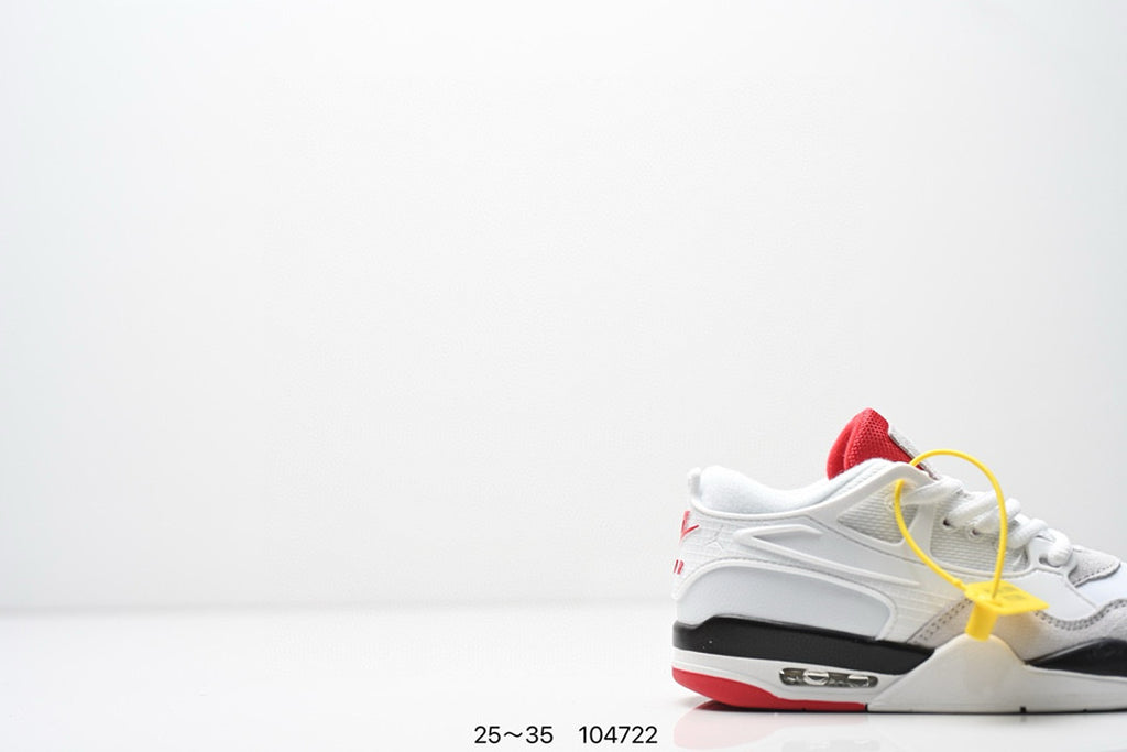 Jordan 4 low-top air cushion basketball shoes" white, red"