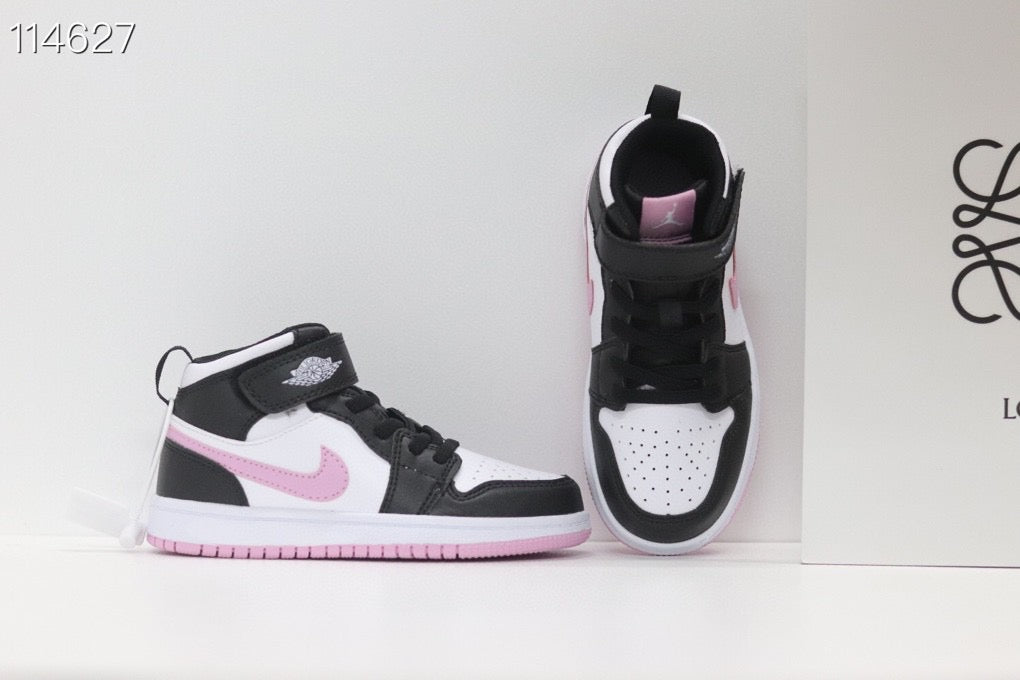 Joe's high-top Velcro children's shoes" white, black, pink"