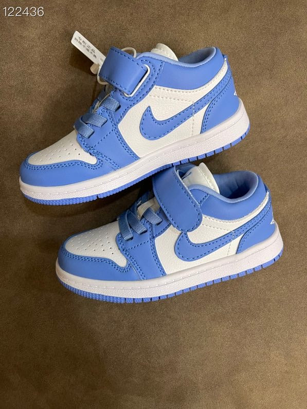 AIR JORDAN 1 low-top Velcro" white, blue"