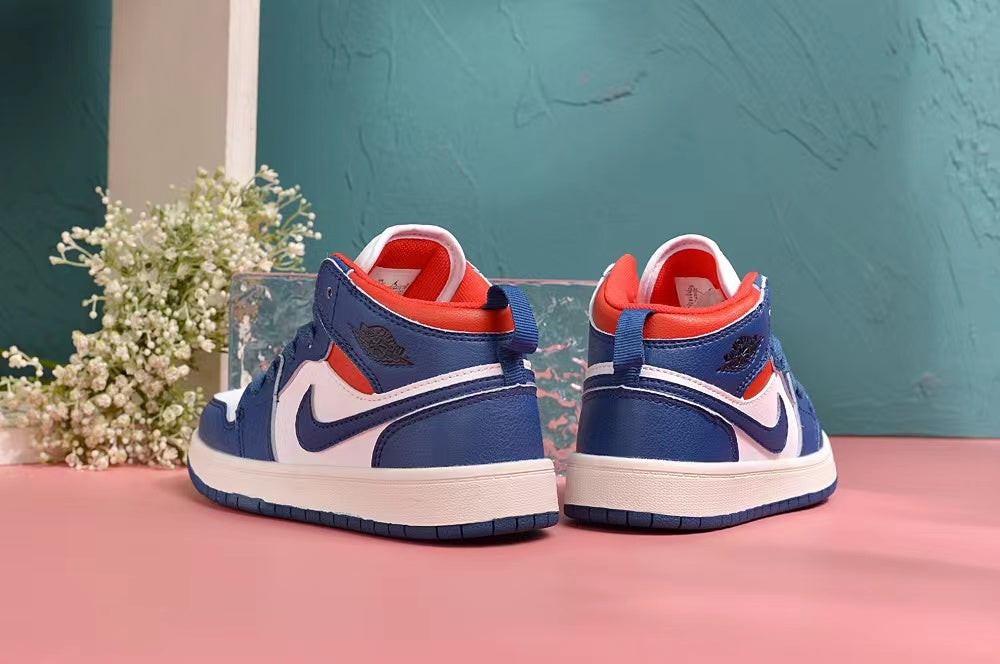 Jordan AJ1 children's shoes" white, blue"
