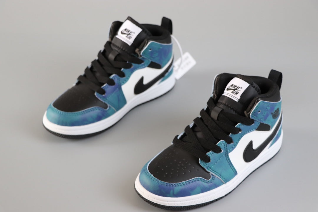 AJ-112" white, black, blue"
