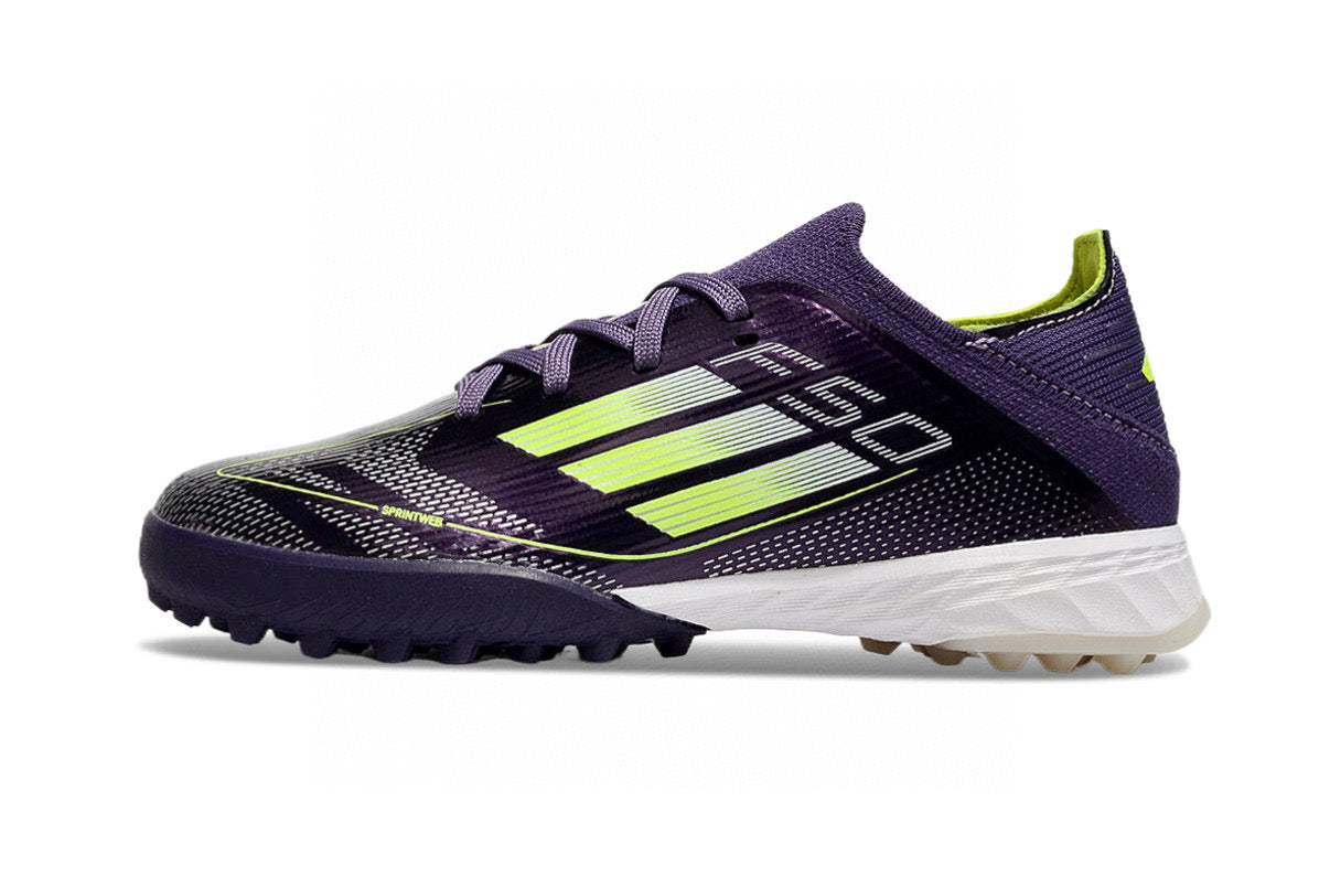 Adidas F50 knitted waterproof football shoes" purple, white"