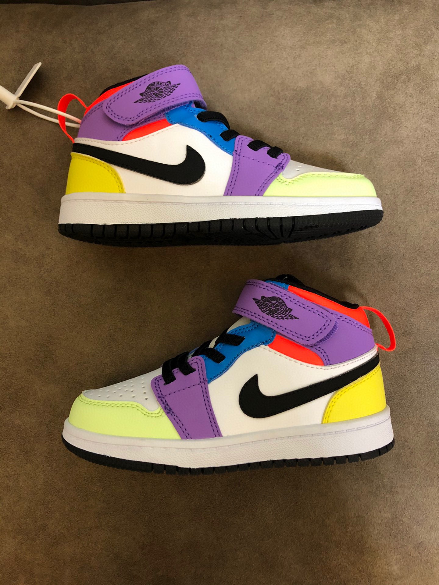Joe's high-top Velcro children's shoes" purple, yellow, blue, white"