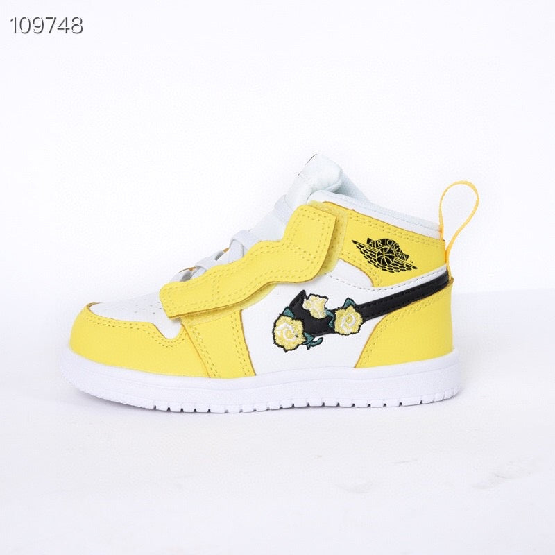 Jordan high top elastic band" Yellow, white"