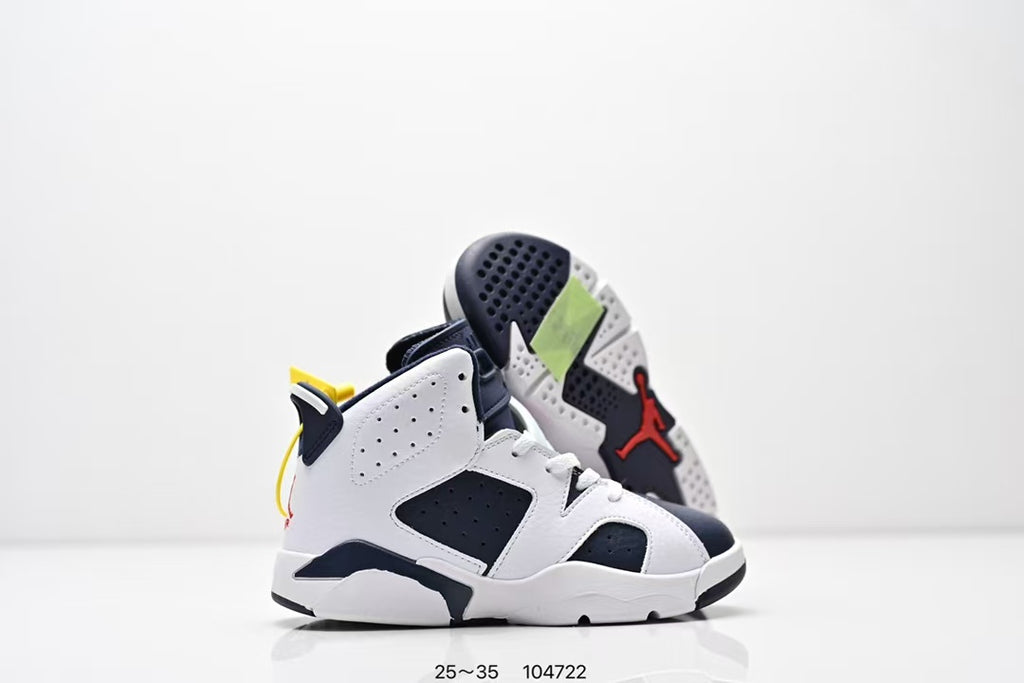 Joe 6 split leather children's shoes "white, Navy"