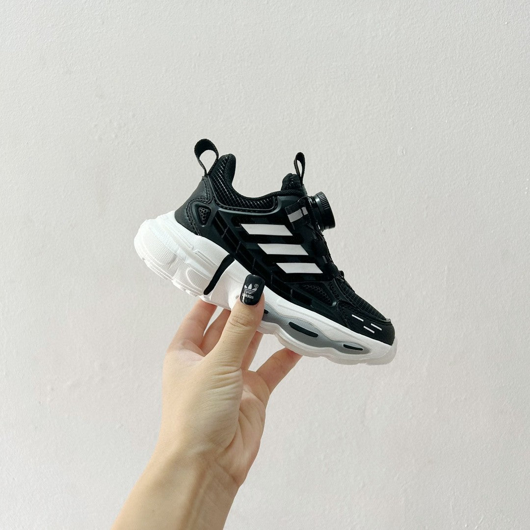 Trefoil rotating button children's shoes " black"