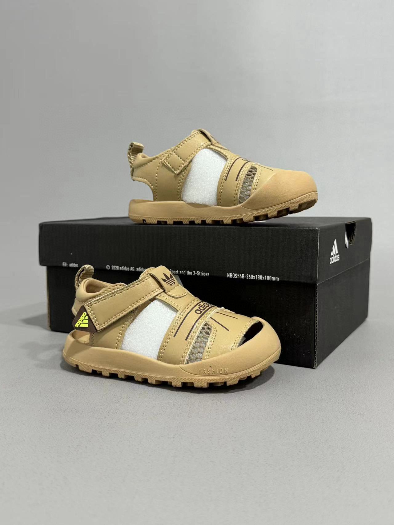 Adidas hollow Velcro sandals" light brown"
