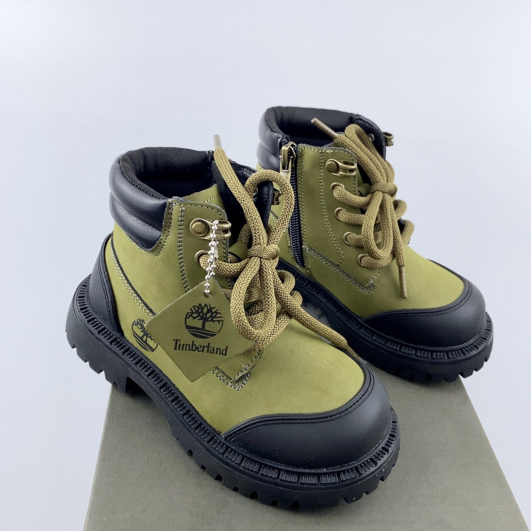 Timberland children's martin boots" olive green"