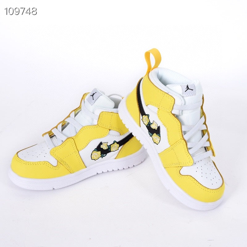 Jordan high top elastic band" Yellow, white"