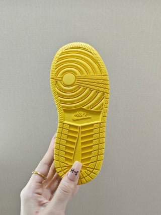 Qiao Yizhuan G version low-top children's lace-up sports shoes" black, yellow"