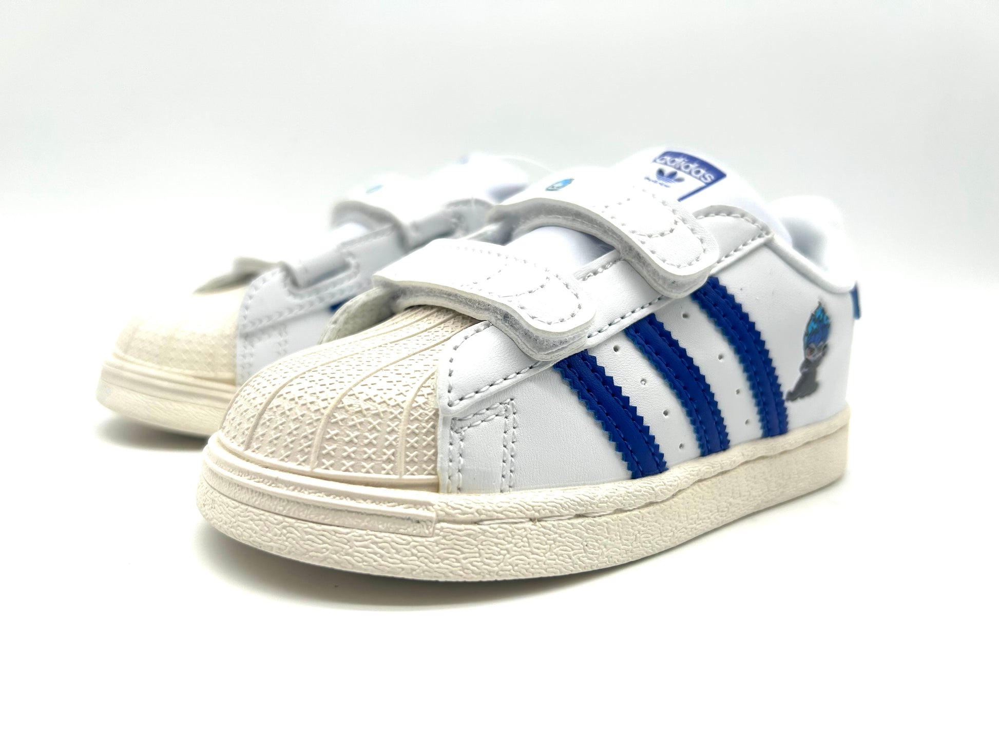 Adidas classic shell toe children's shoes" white, blue"