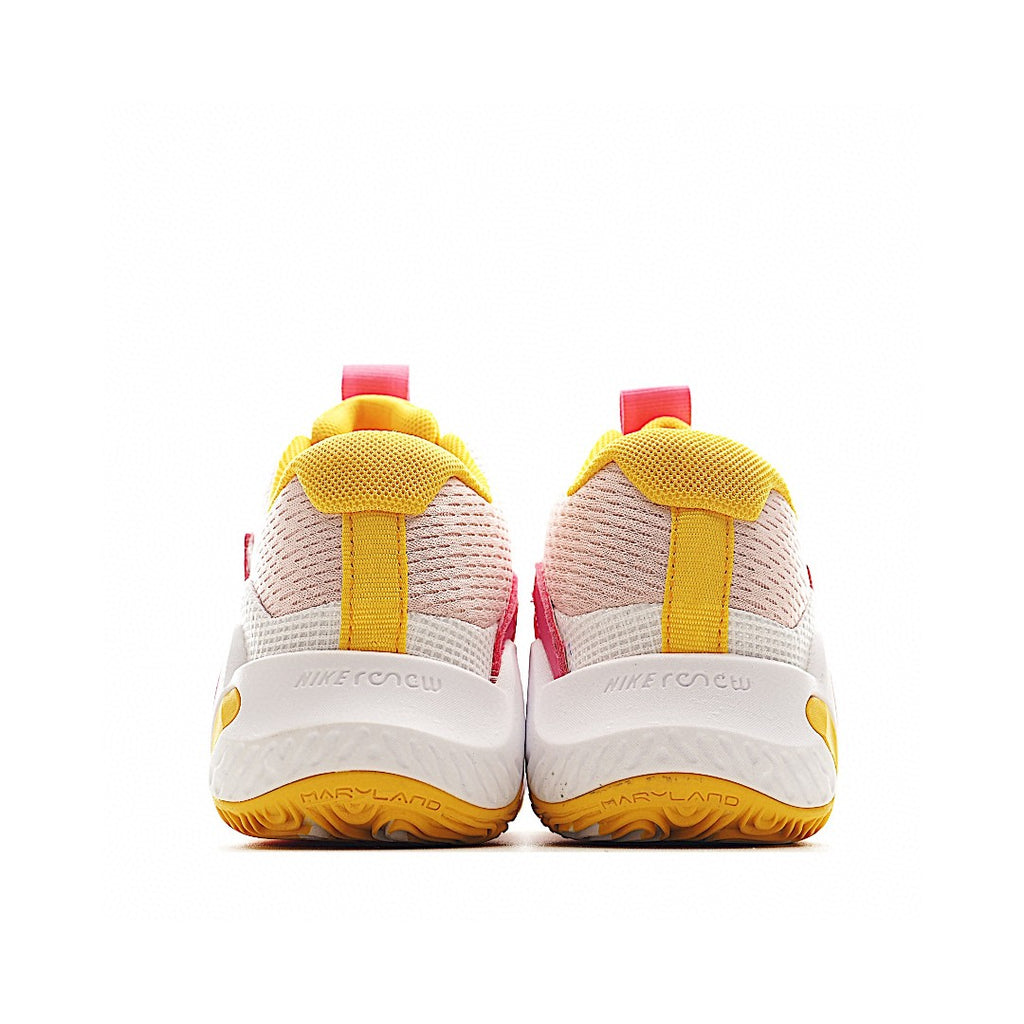 KD 5 basketball shoes" white, yellow, pink"