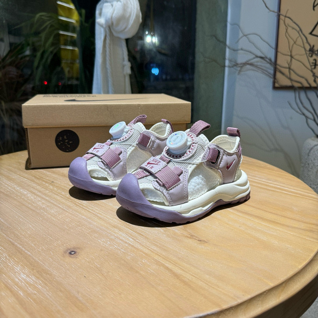 Nike closed toe rotating button sandals" Light Purple"