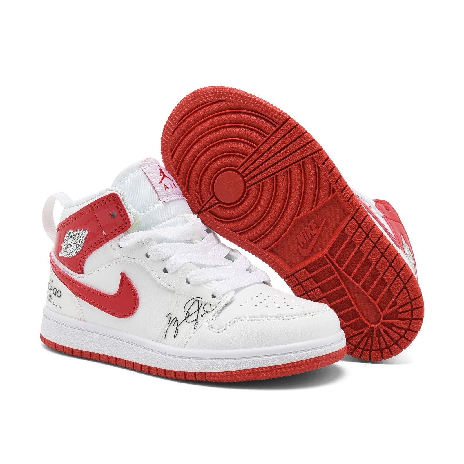 AJ-127" white, red"