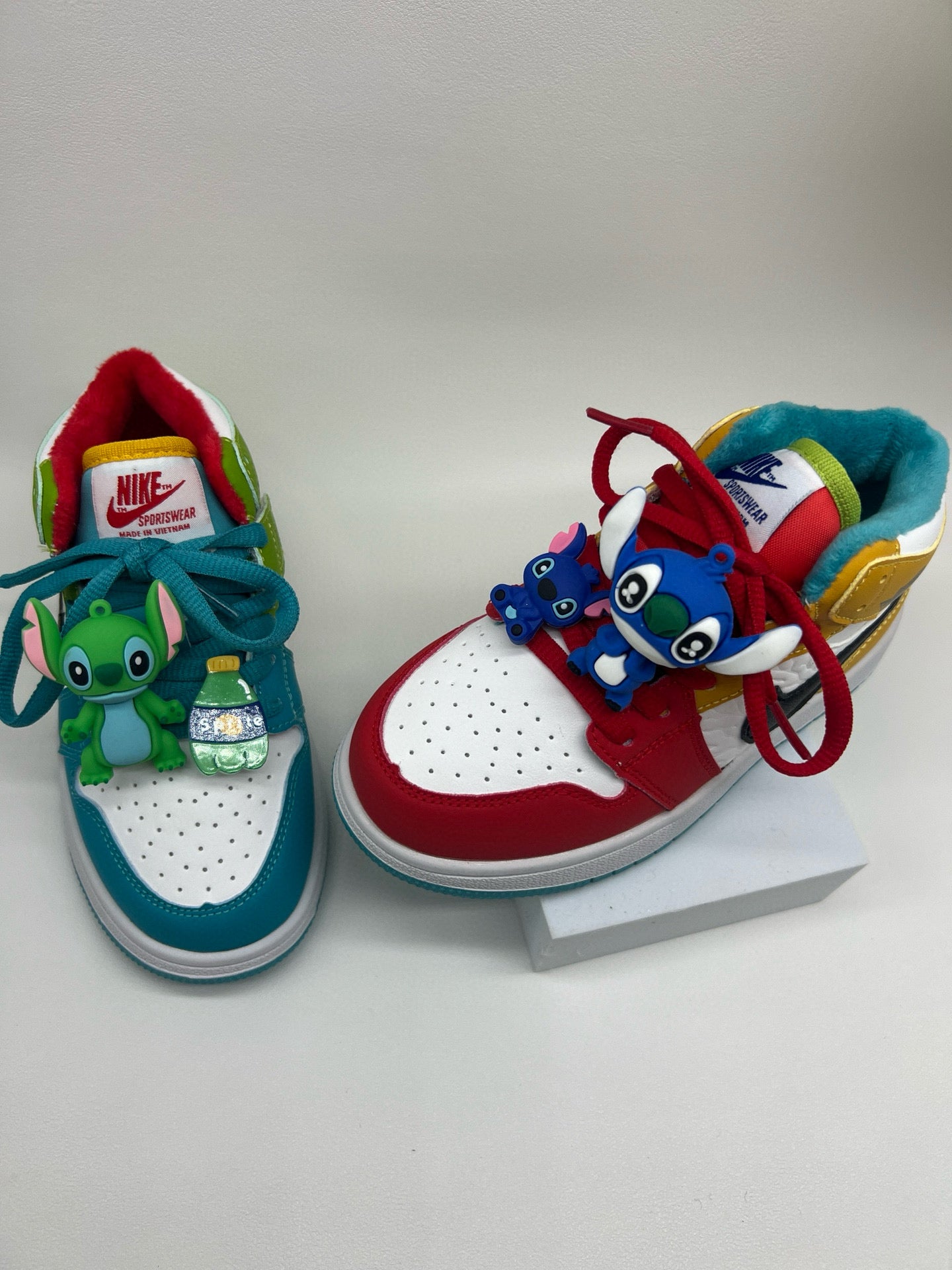 Joe One Cartoon Doll Accessories High Top Sneakers " red, mint green"