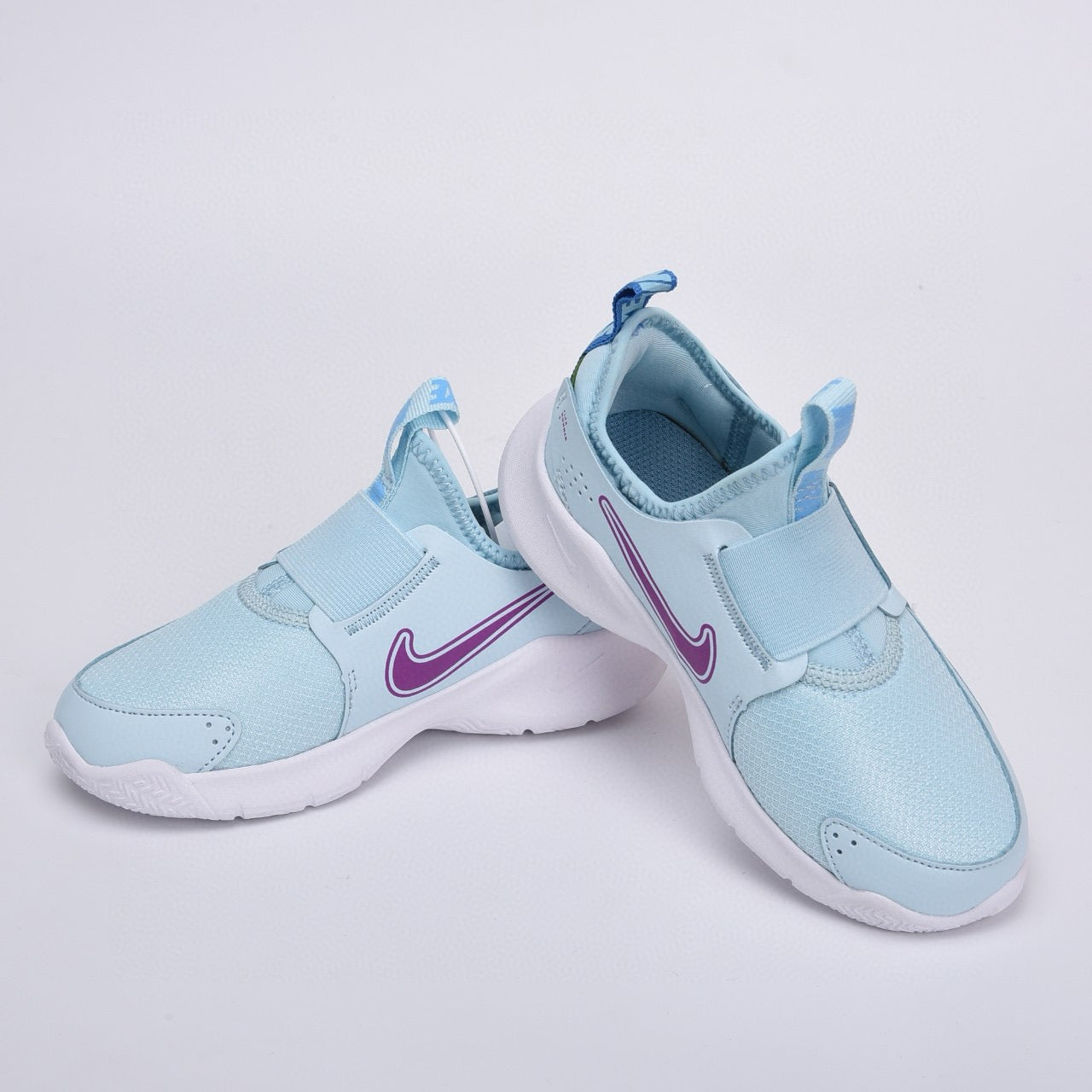 Nike slip-on running shoes" sky blue, purple"