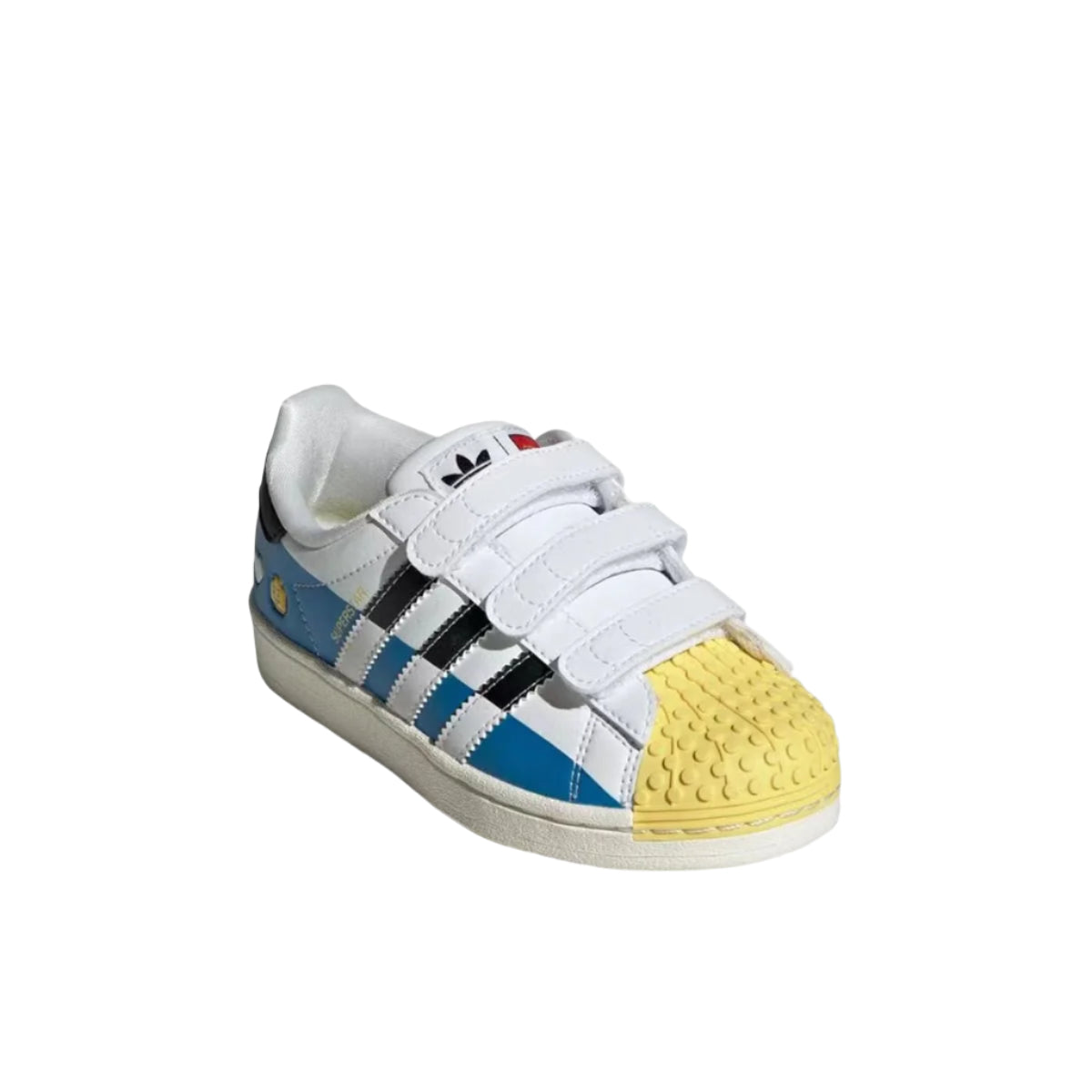 Adidas classic shell toe children's shoes" white, black, yellow"