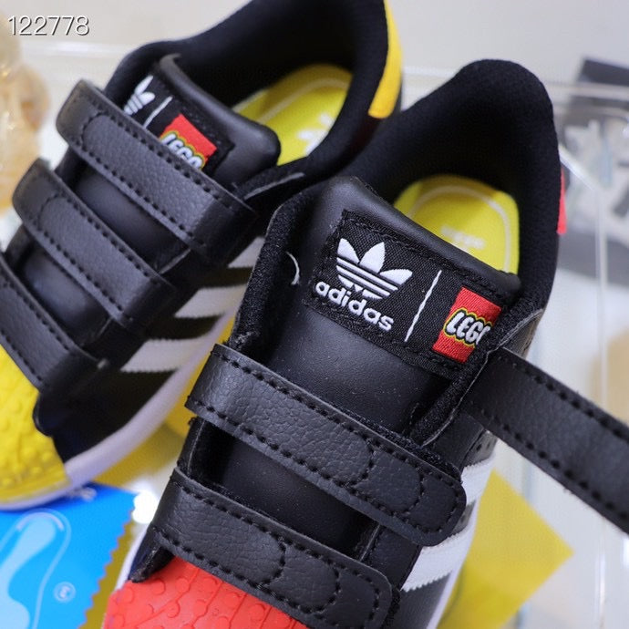 Adidas LEGO joint shell toe children's shoes" black, red, yellow"