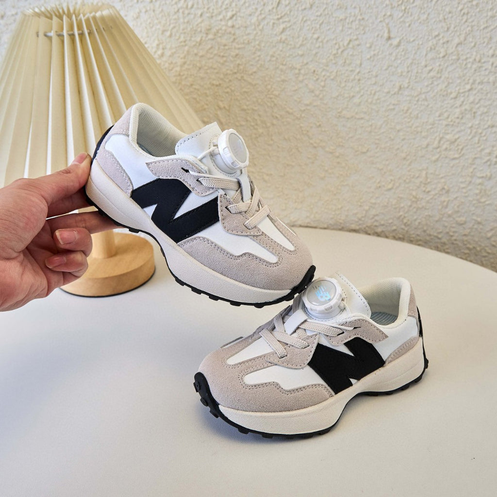 NB327 Rotating Buckle Waffle Gump Children's Shoes" gray, white"