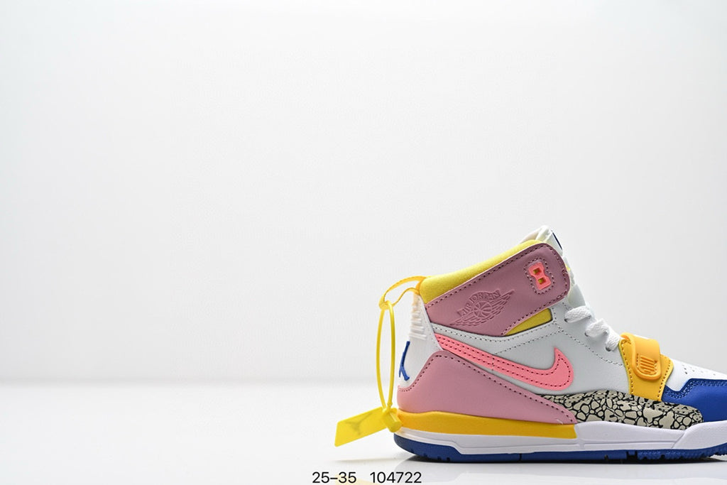Jordan 312 children's shoes" White with Blue, & Pink"