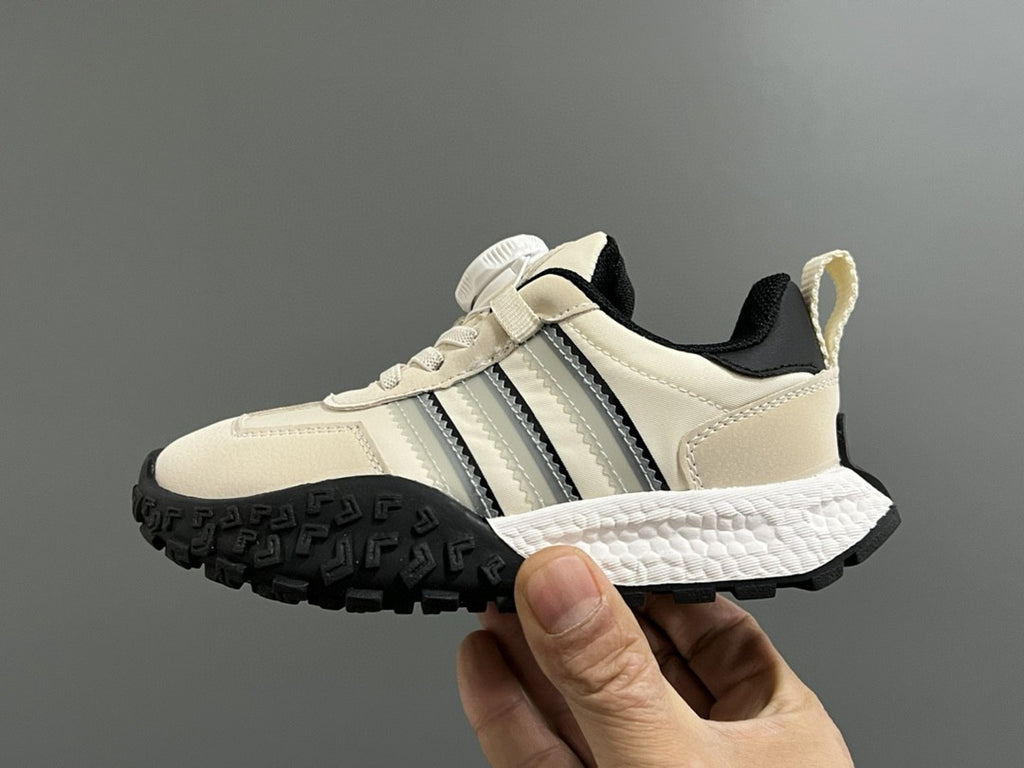 Adidas lock buckle children's dad sports shoes" cream, white"