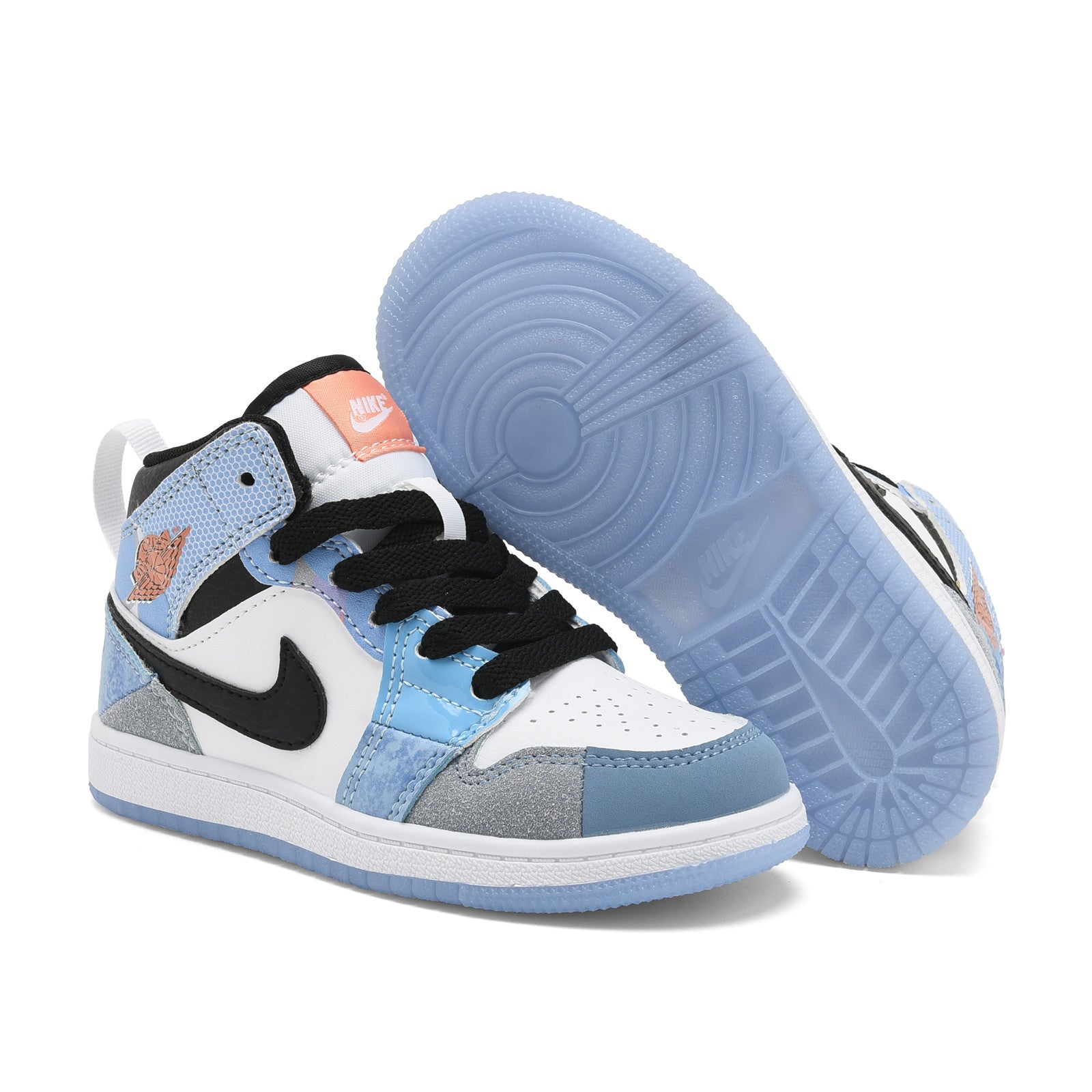 AJ-127" white, gray, blue"