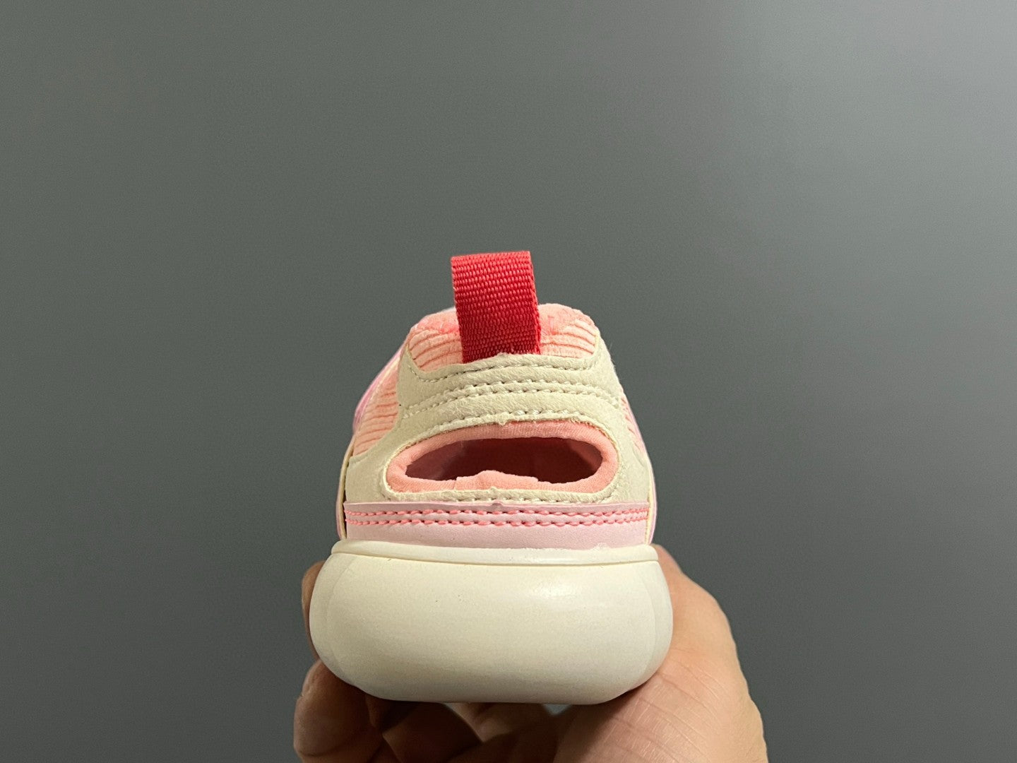 NB new 920 Mary Jane mesh stitching Velcro children's sandals" pink and light beige"