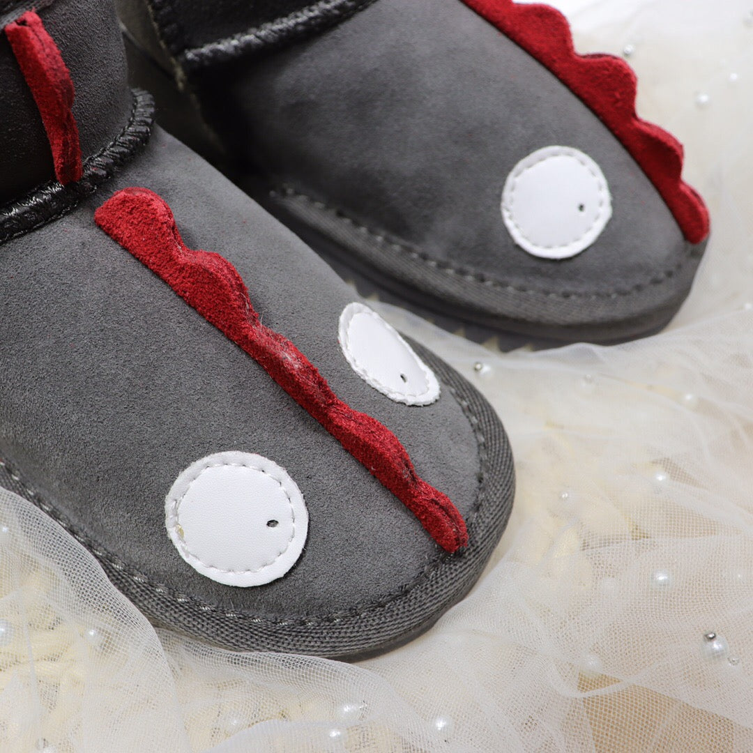 Ugg Velcro Dinosaur Children's Snow Boots" gray"