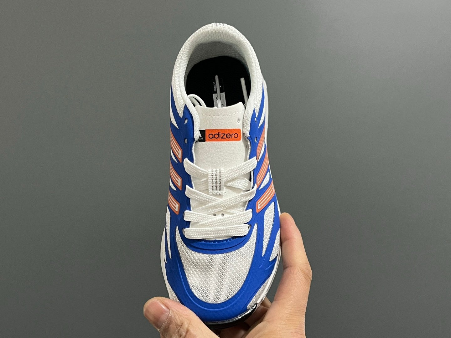 A's new children's shoelace buckle swing sports shoes" white, blue"