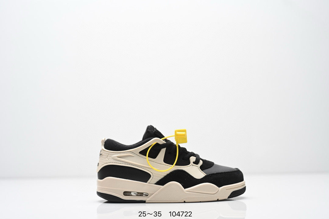 Jordan 4 low-top air cushion basketball shoes" black, cream"