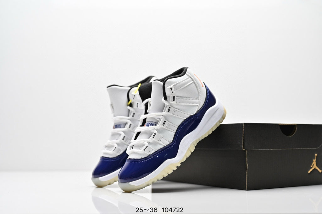 Joe 11 high-top high-quality children's shoes" basketball" white, blue"