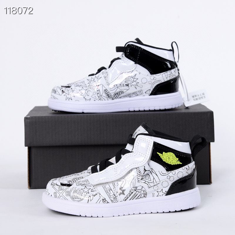 Jordan high top elastic band" white, black"