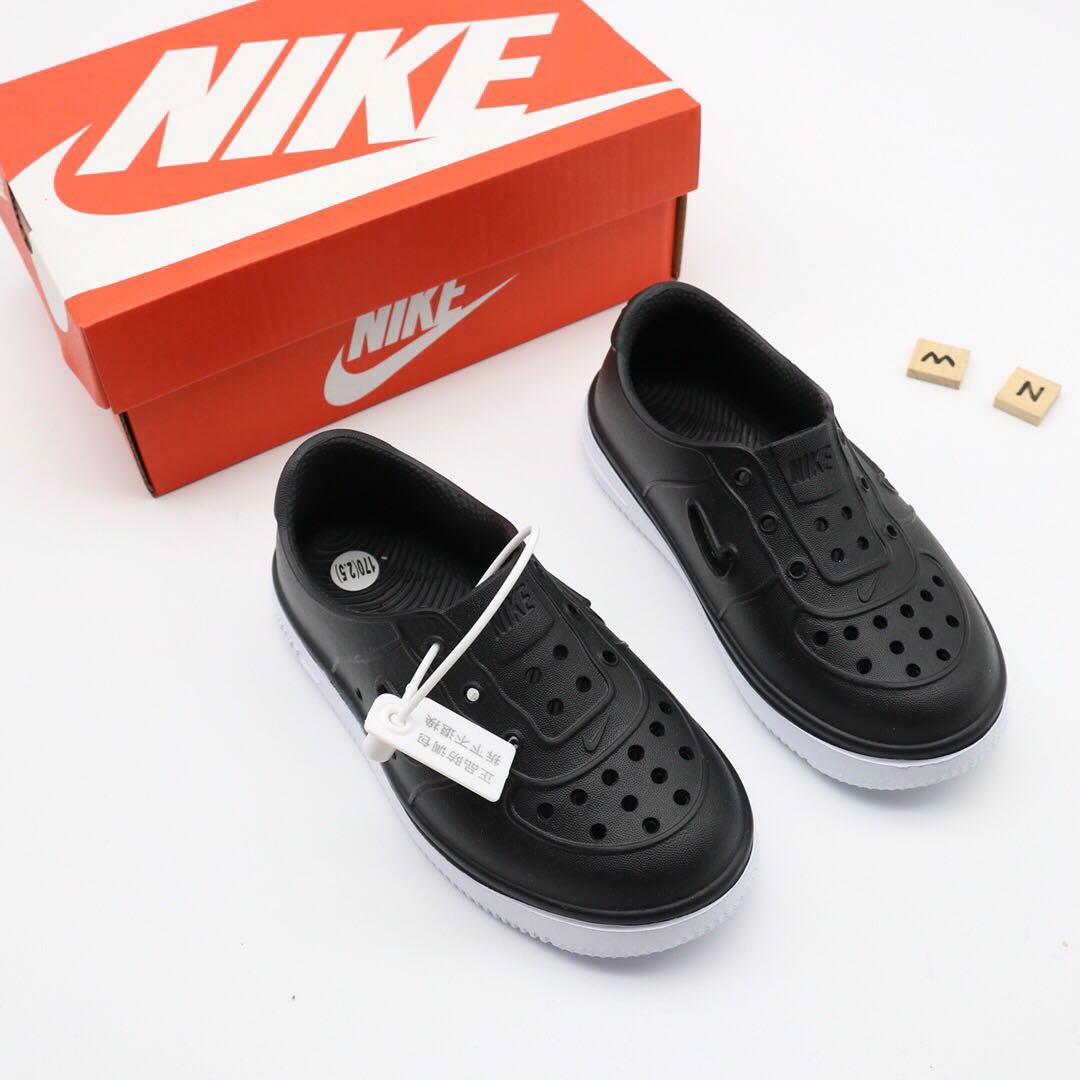 Nike Air Force Hole Shoes Beach Sandals" black"