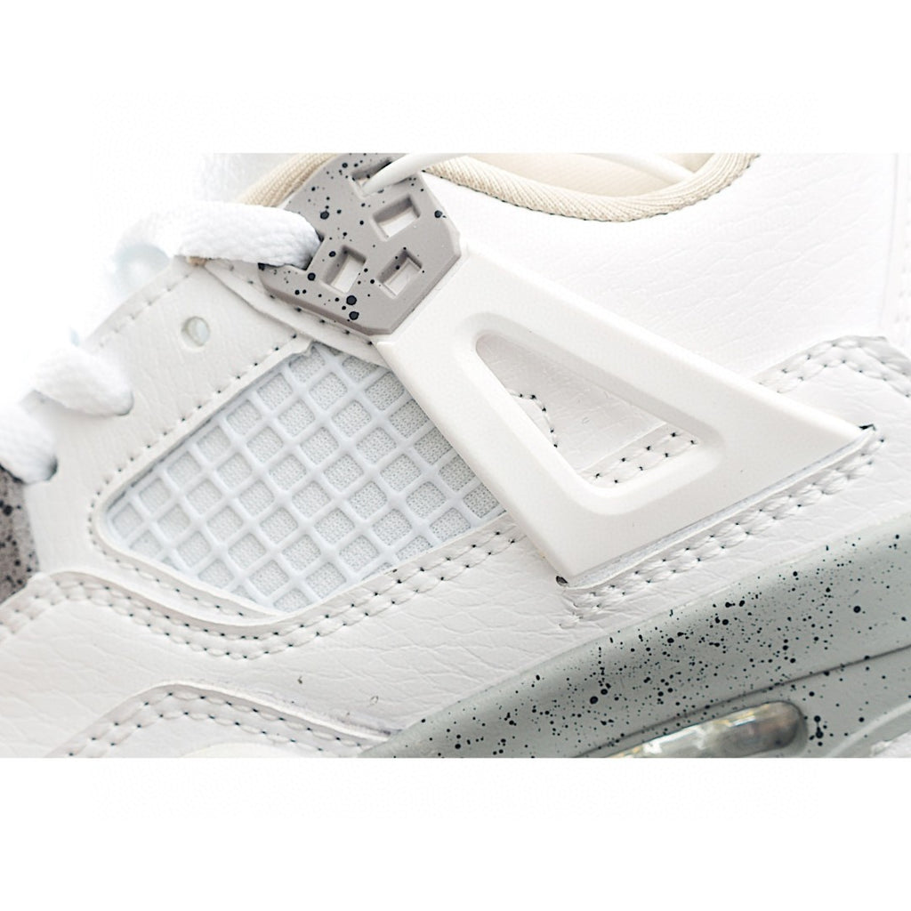 NK AJ 4th generation lace-up basketball air cushion children's shoes" white, gray"