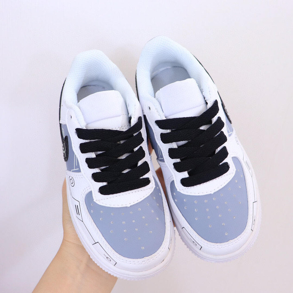 Air Force low-top lace-up sneakers" white, blue"