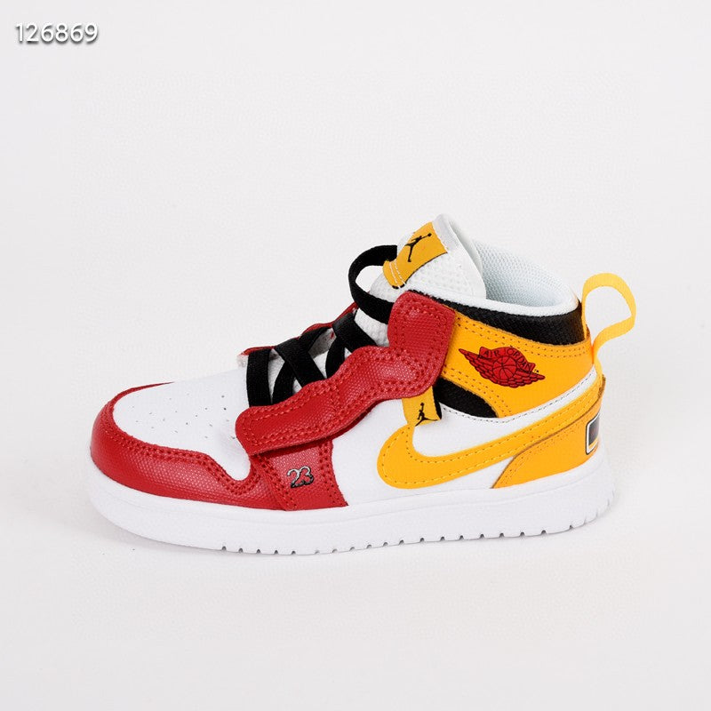 Jordan high top elastic band" red, yellow, white"