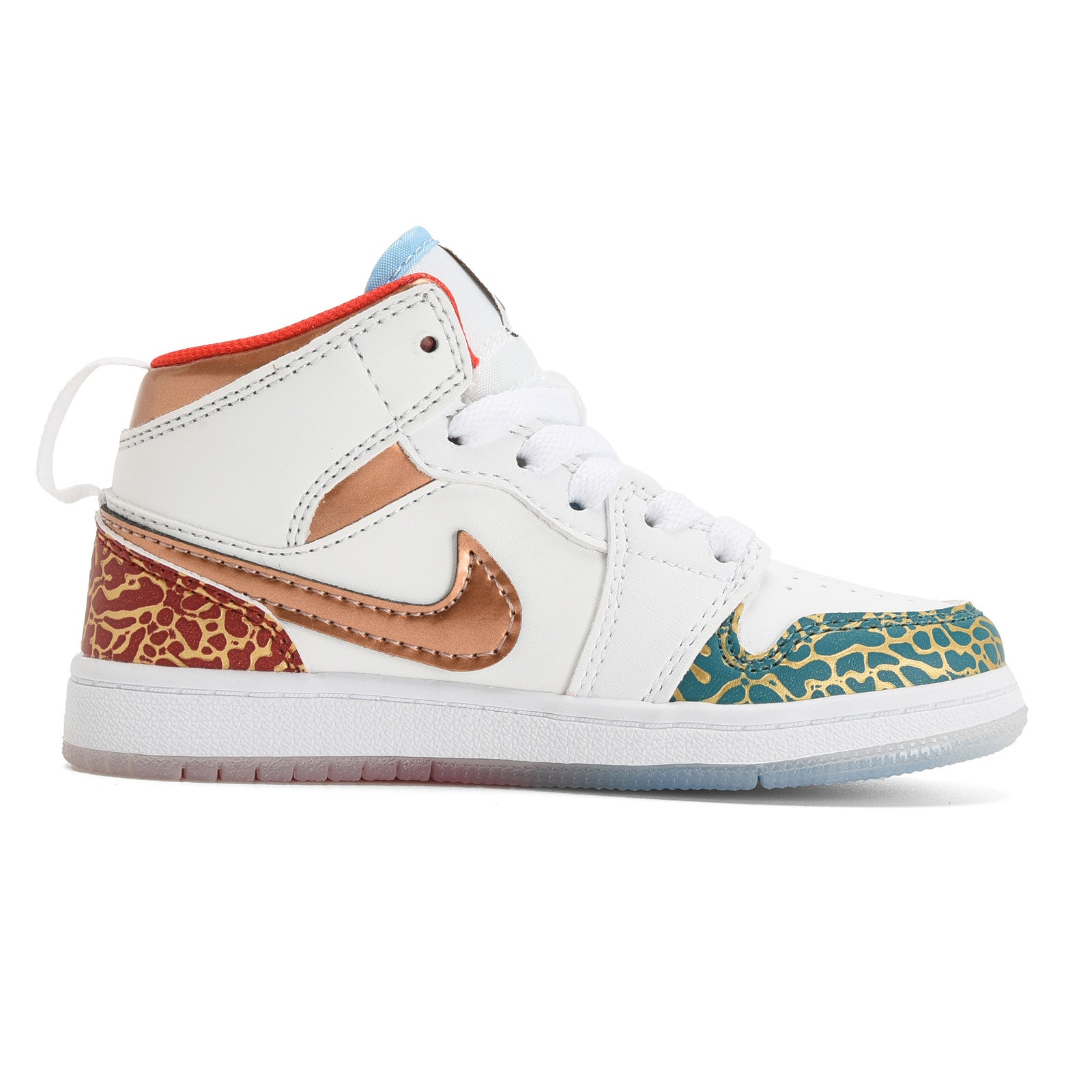 AJ-127" white, brown, green"